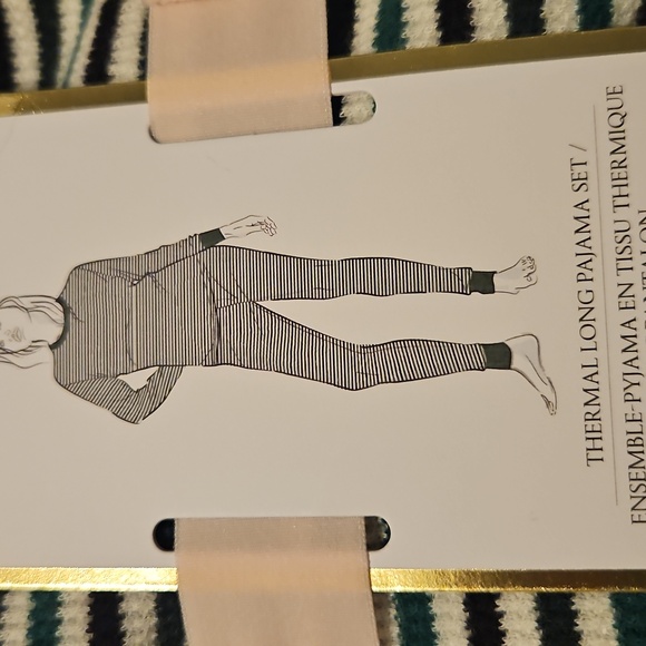 Victoria's Secret Green and White Striped Set - Picture 3 of 3